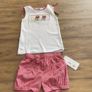 Size 4T smocked beach set.